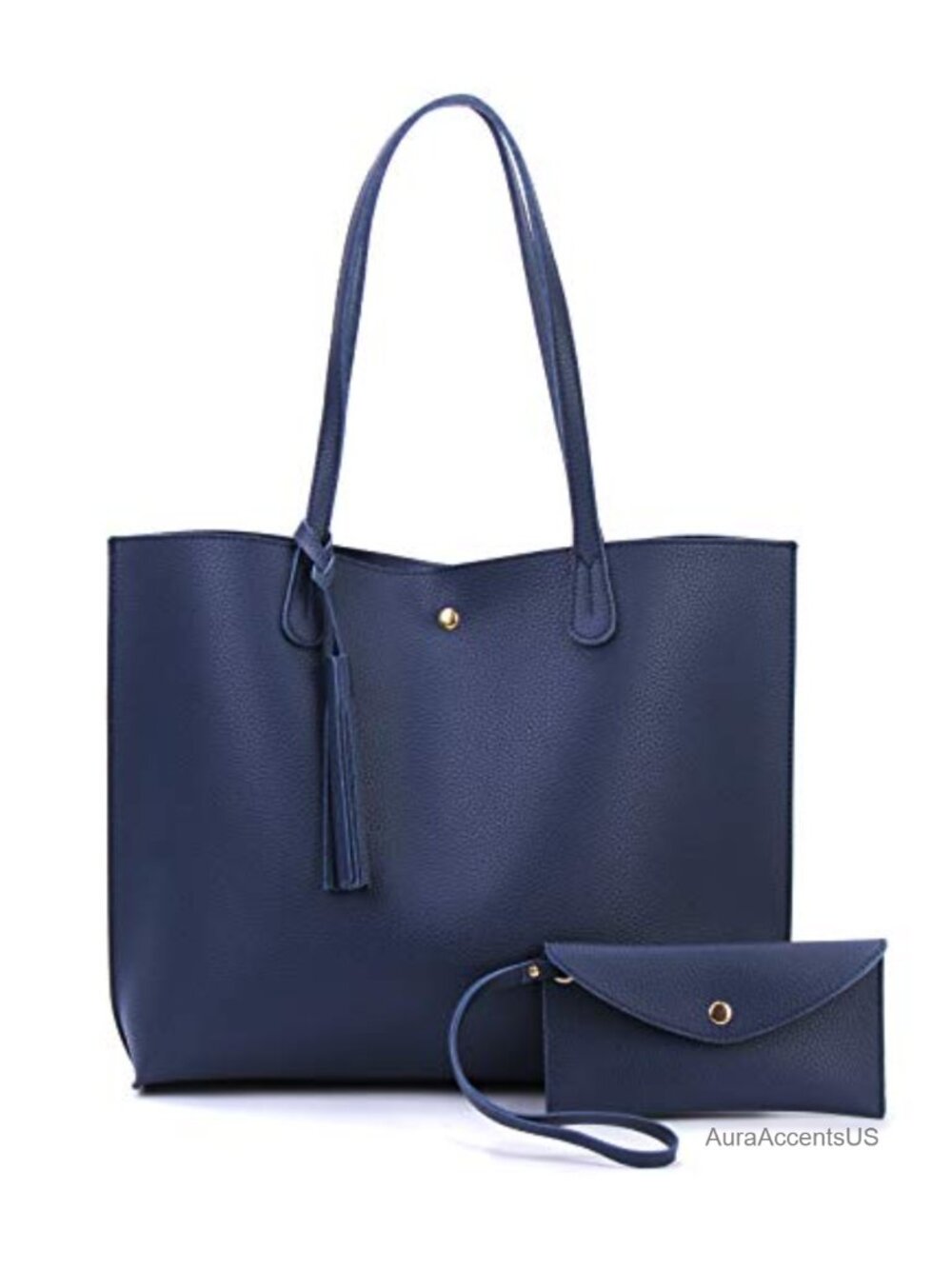 Pebbled Faux Leather Tote Minimalist Clean Cut Shoulder Handbag Medium